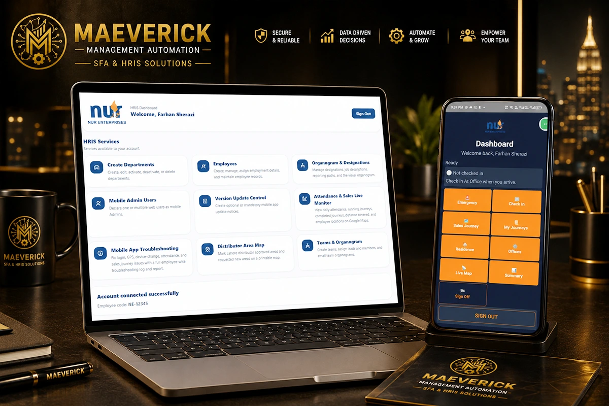Maeverick Human Resource Information System software dashboard preview